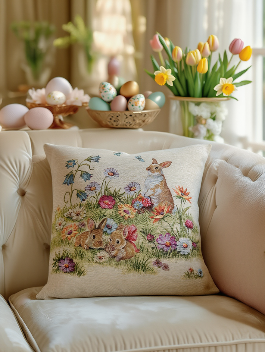 Këllëf jastëku dekorativ për Pashkë