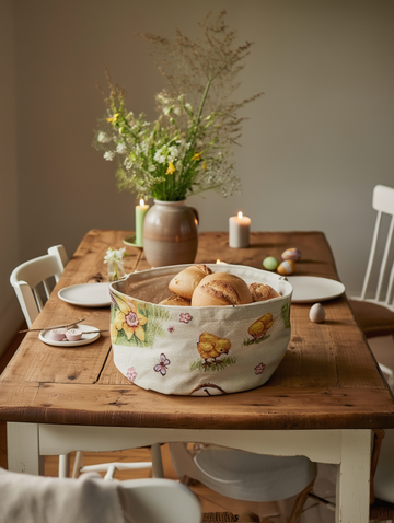 Shportë Tekstili për Bukë me Motive Pashke