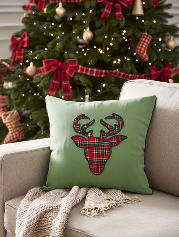 Jastëk dekorativ festiv me qëndisje dhe kordon