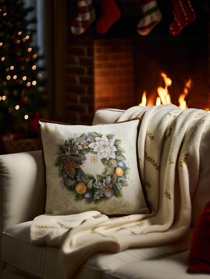 Këllëf jastëku dekorativ me kurorë pa mbushje