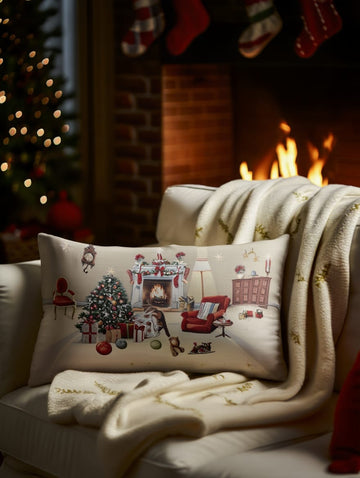 Këllëf jastëku dekorativ me motive festive pa mbushje