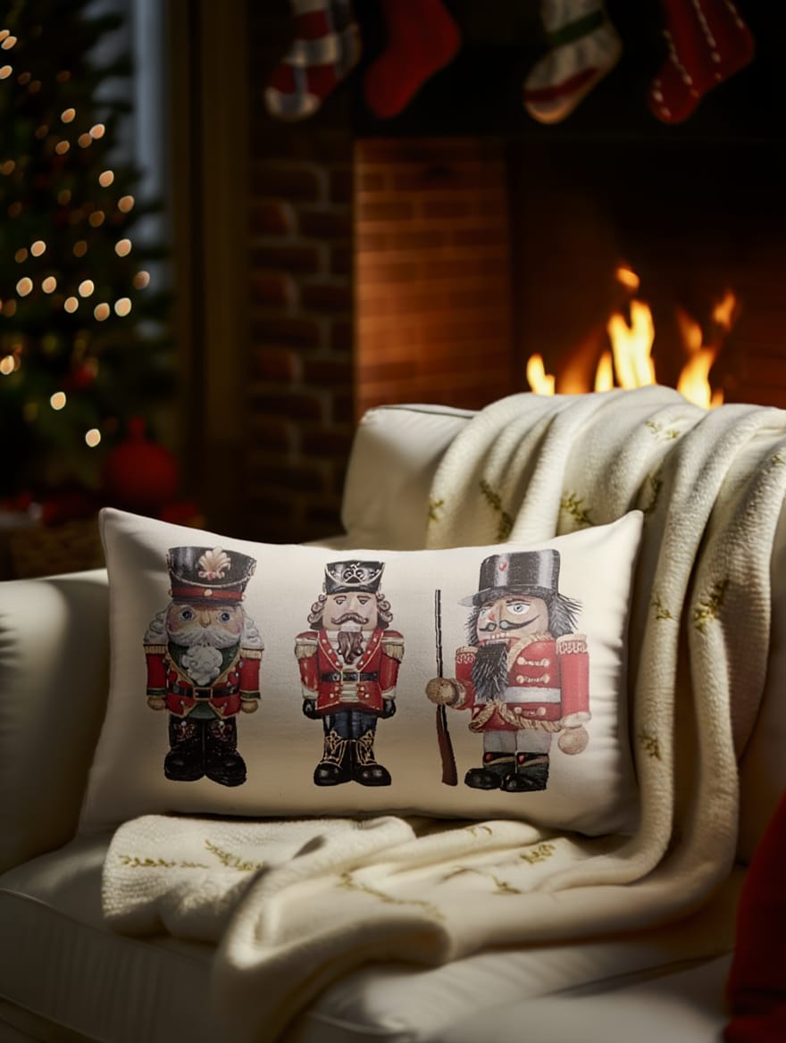 Këllëf jastëku dekorativ me motive festive pa mbushje