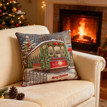 Këllëf jastëku dekorativ me motive krishtlindje pa mbushje