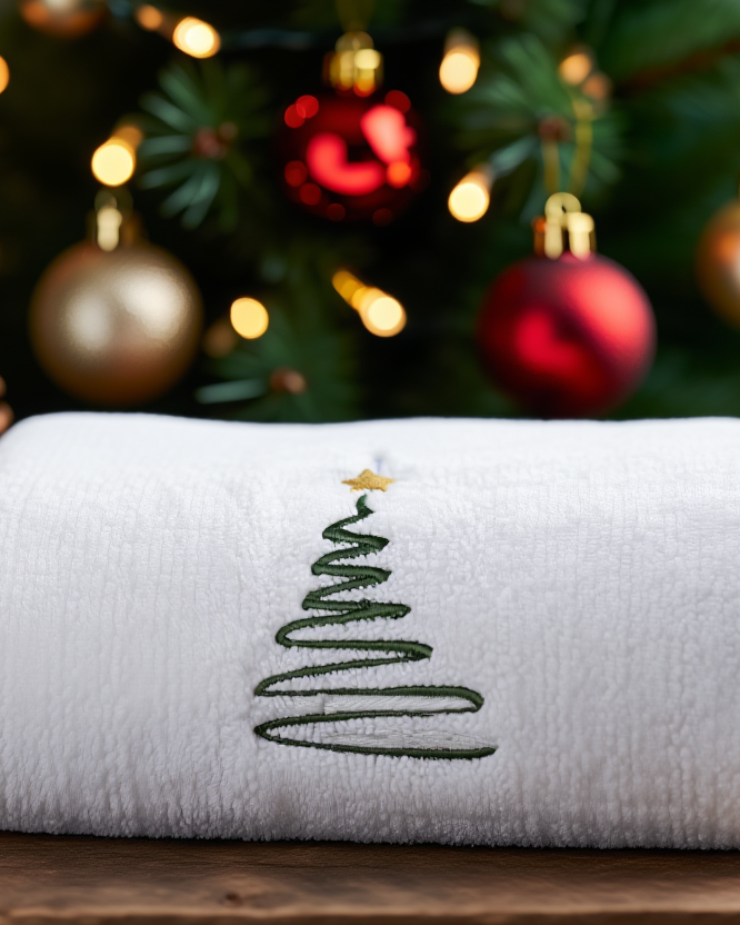 Peshqirë Krishtlindjeje pambuk me qendisje