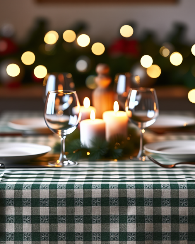 Mbulesë Tavoline Krishtlindjeje me kuadrate