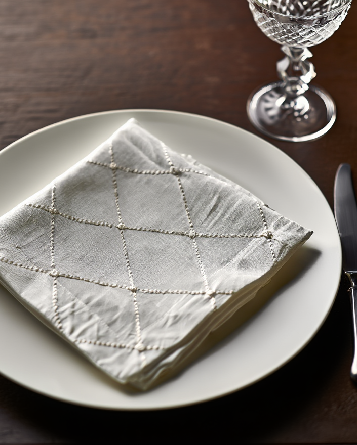 Pecetë Tavoline Lino me Qëndisje