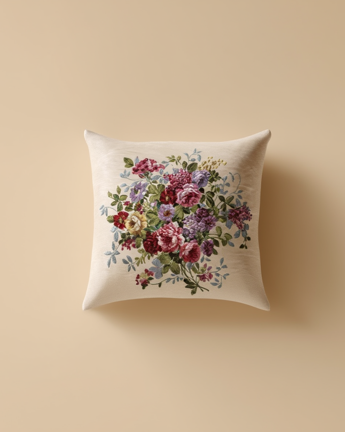 Jastëk Dekorativ me Motive Lulesh
