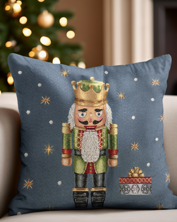 Këllëf jastëku dekorativ me motive Krishtlindjesh