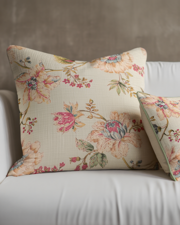 Jastëk Dekorativ me Lule me Kordon Jeshil