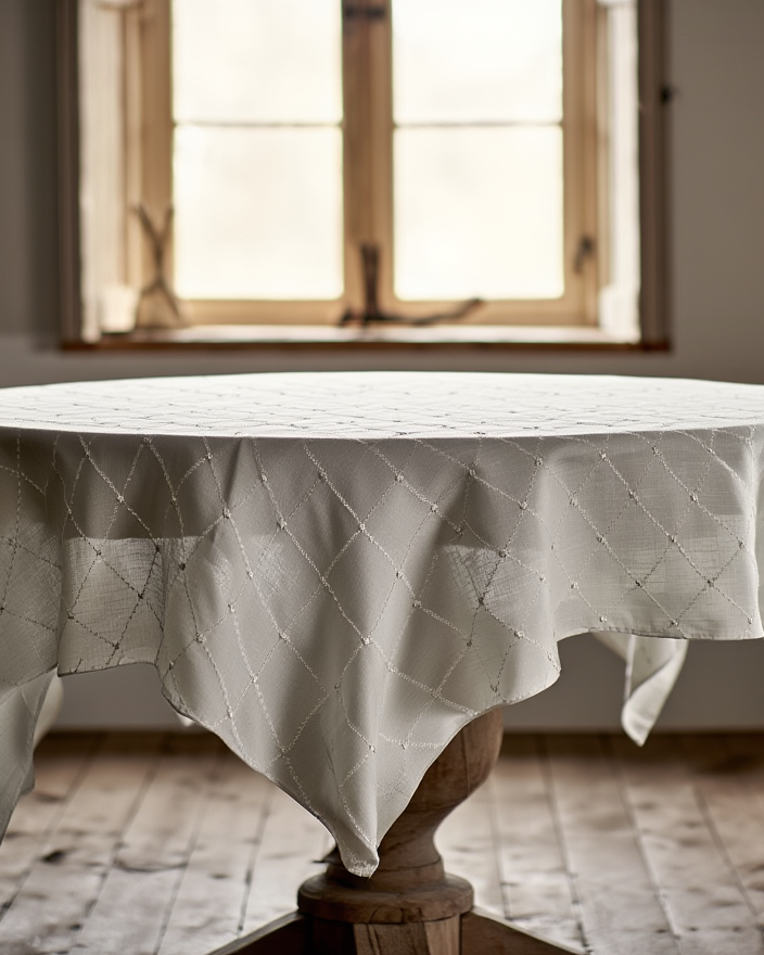 Mbulesë Tavoline Lino me Qëndisje