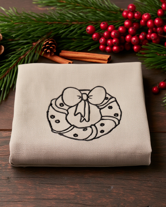 Pecetë dekori festive për kuzhinën 100% lino