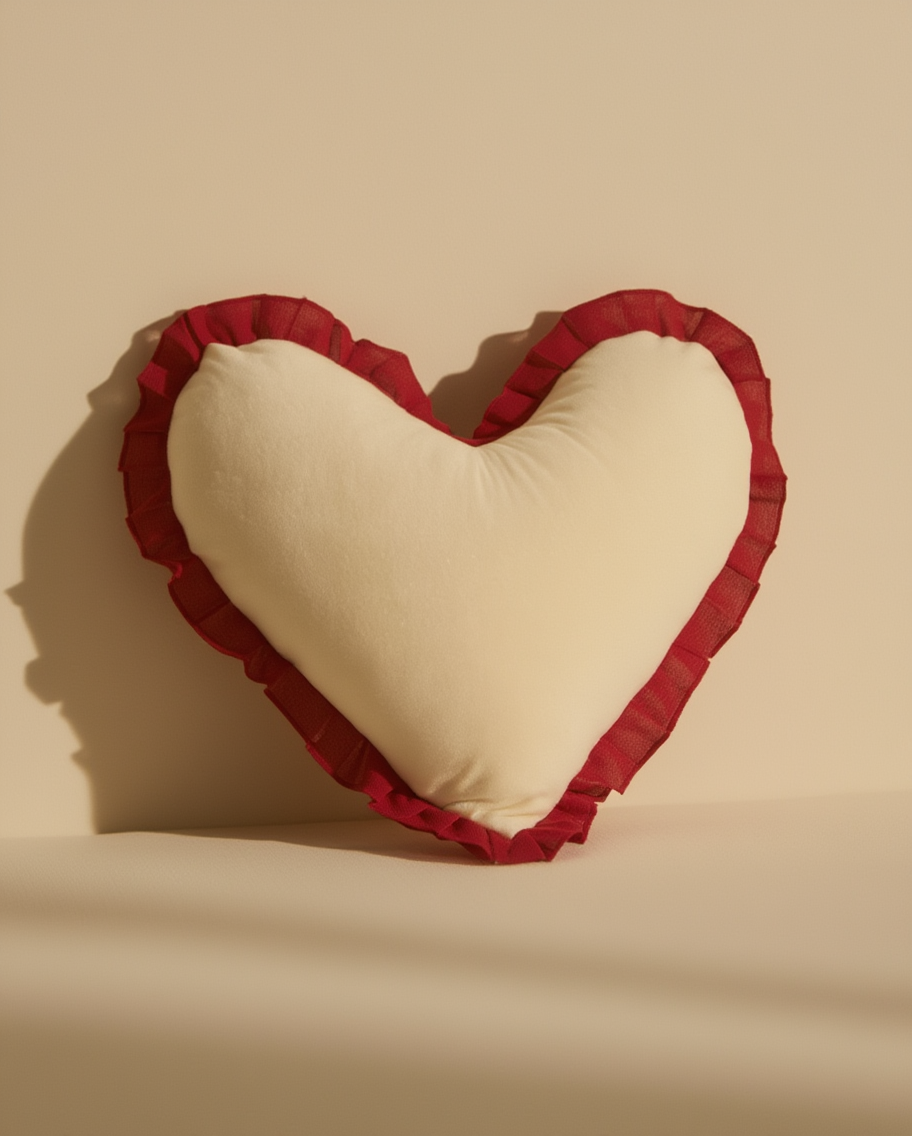 Jastëk dekorativ festiv në formë zemre