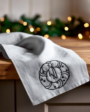 Pecetë dekori festive për kuzhinën 100% lino