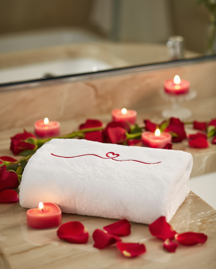 Peshqir Fytyre me Qëndisje Dekorative