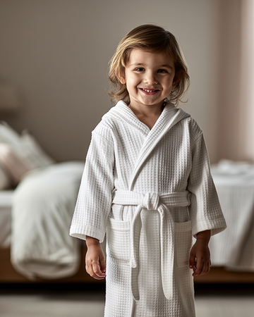 Robdishan për fëmijë pambuku me endje waffle