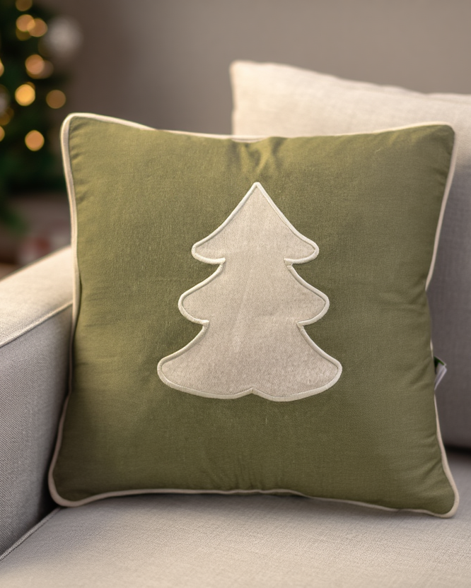 Jastëk dekorativ festiv me qëndisje dhe kordon