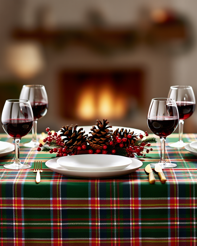 Mbulesë Tavoline Krishtlindjeje me kuadrate