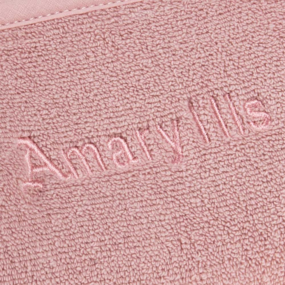 Çantë tualeti në formë kuti, prej peshqiri, ngjyrë rozë