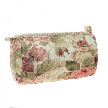 Çantë tualeti në formë kuti, prej pambuku me lule