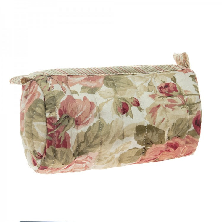 Çantë tualeti në formë kuti, prej pambuku me lule