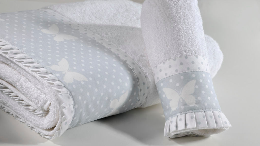 BUTTERFLY DOTS GREY DES.686 Set me 2 Peshqir