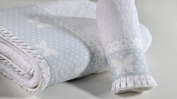 BUTTERFLY DOTS GREY DES.686 Set me 2 Peshqir