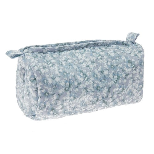 Çantë tualeti në formë kuti, prej pambuku me lule