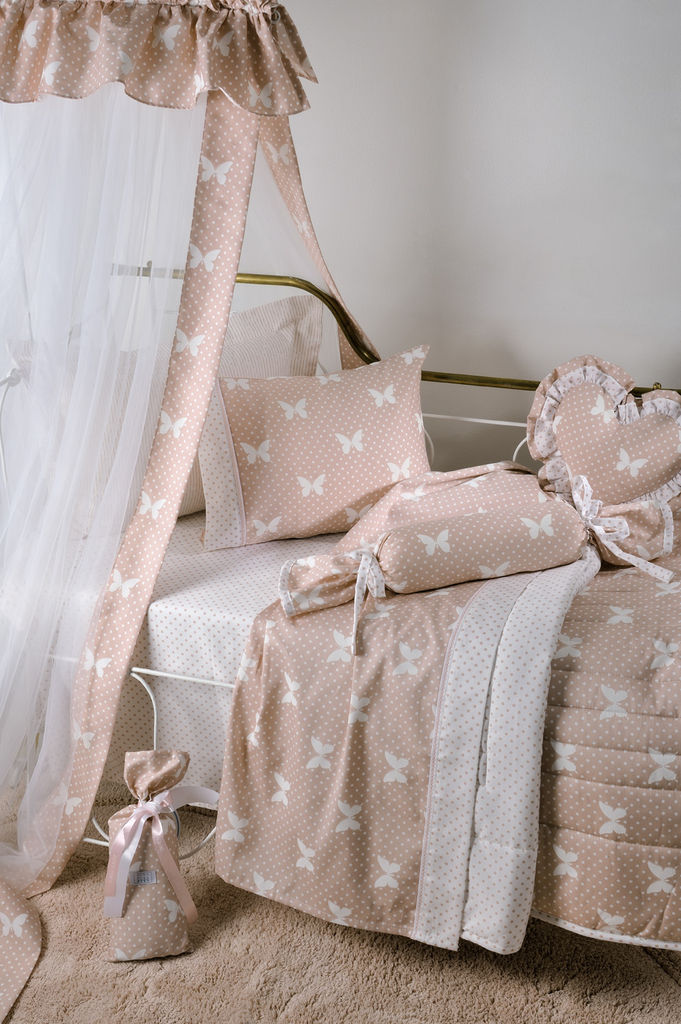 BUTTERFLY DOTS SAUMON DES.685 Set Çarçafi Zarf për Bebe
