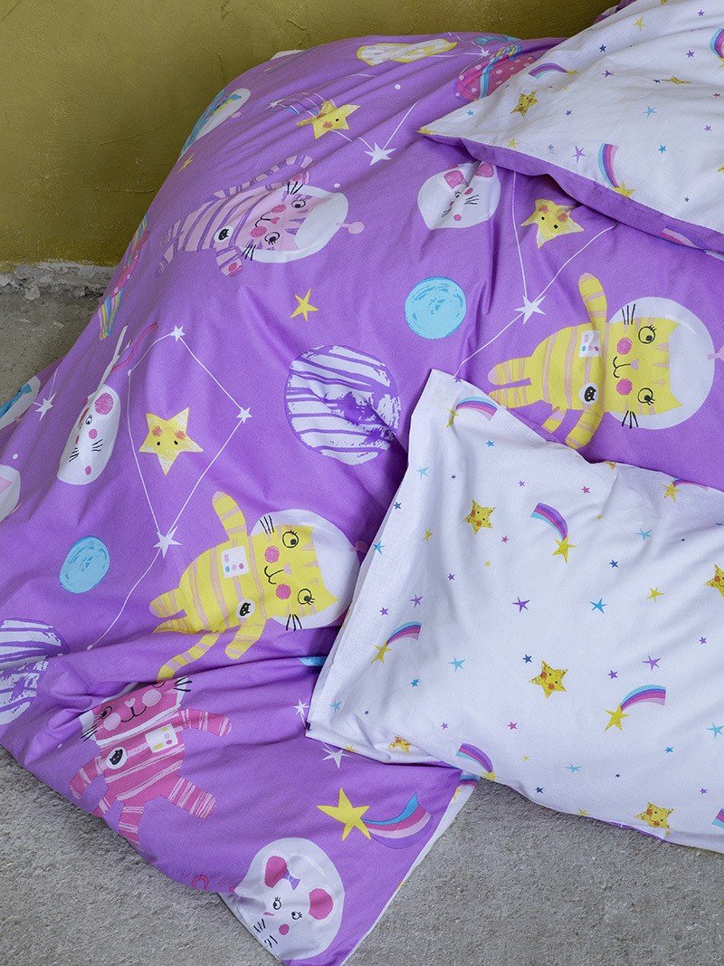 COSMIC KITTENS Set Çarçafi Zarf Tek