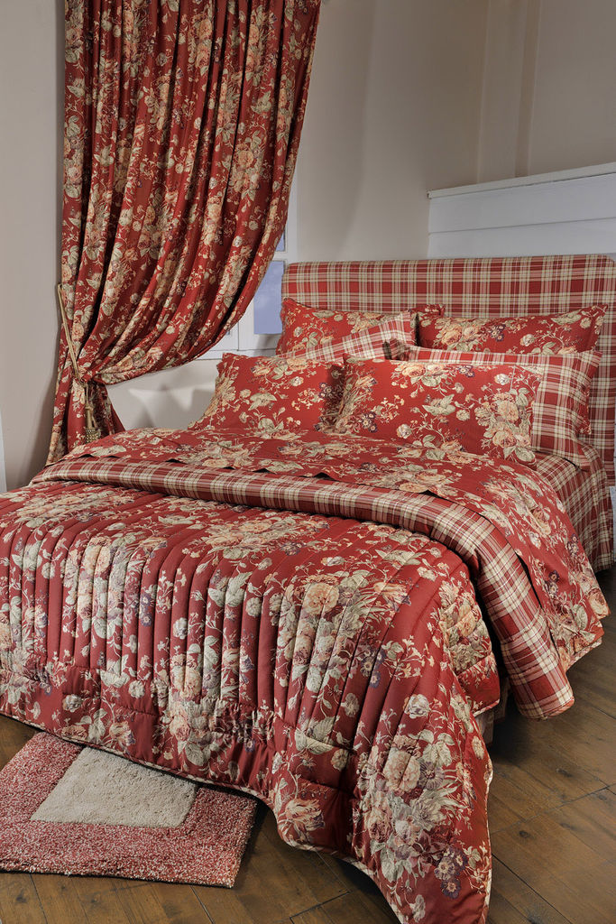 FLORAL RED S695 Set Çarçafi Dopio