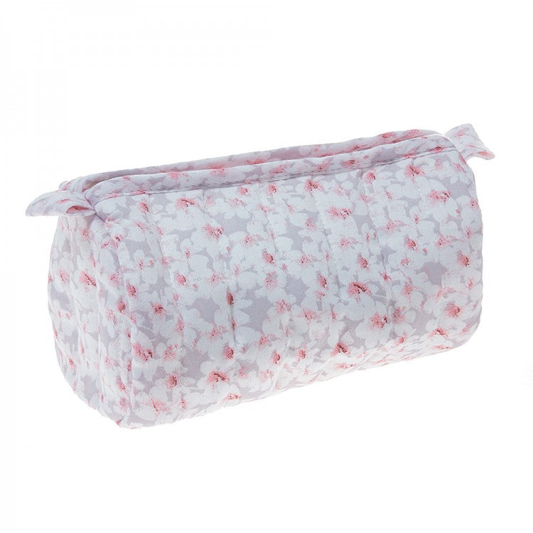 Çantë tualeti në formë kuti, prej pambuku me lule